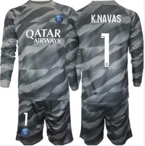 Billiga Fotbollströjor Barn Paris Saint-Germain PSG Bortatröja 2023-24 Långärmad shorts K.NAVAS 1