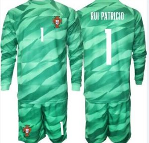 Billiga Fotbollströjor Barn Portugal 2023-24 Långärmad fotbollströja set Med Tryck RUI PATRICIO 1