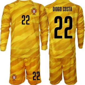 Billiga Fotbollströjor Barn Portugal 2023-24 Långärmad tröja set Med Tryck DIOGO COSTA 22