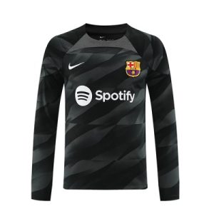Billiga Fotbollströjor Herr FC Barcelona Bortatröja 2023-24 Långärmad tröja med eget namn