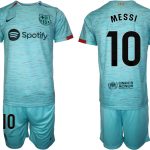 Billiga Fotbollströjor Herr FC Barcelona Tredje Tröja 2023-24 fotbollströja set Lionel Messi 10