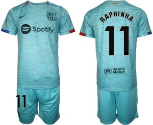 Billiga Fotbollströjor Herr FC Barcelona Tredje Tröja 2023-24 fotbollströja set Raphinha 11
