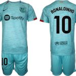 Billiga Fotbollströjor Herr FC Barcelona Tredje Tröja 2023-24 fotbollströja set Ronaldinho 10