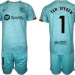 Billiga Fotbollströjor Herr FC Barcelona Tredje Tröja 2023-24 fotbollströja set TER STEGEN 1