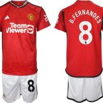 Billiga Fotbollströjor Herr Manchester United Hemmatröja 2023-24 Kortärmad + Korta byxor B.FERNANDES 8