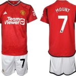 Billiga Fotbollströjor Herr Manchester United Hemmatröja 2023-24 Kortärmad + Korta byxor MOUNT 7