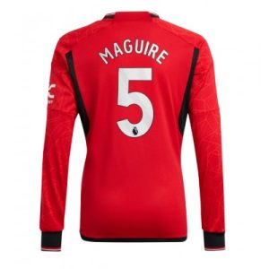 Billiga Fotbollströjor Herr Manchester United Hemmatröja 2023-24 Långärmad fotbollströjor Harry Maguire 5