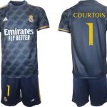 Billiga Fotbollströjor Herr Real Madrid Bortatröja 2023-24 Kortärmad COURTOIS 1