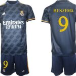 Billiga Fotbollströjor Herr Real Madrid Bortatröja 2023-24 Kortärmad + Korta byxor BENZEMA 9