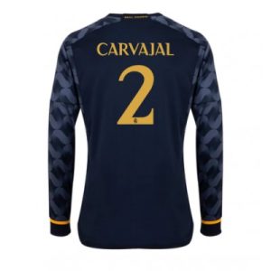 Billiga Fotbollströjor Herr Real Madrid Bortatröja 2023-24 Långärmad Fotbollströjor Med Tryck Daniel Carvajal 2