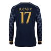 Billiga Fotbollströjor Herr Real Madrid Bortatröja 2023-24 Långärmad Fotbollströjor Med Tryck Lucas Vazquez 17
