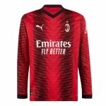 Billiga Fotbollströjor Herr AC Milan Hemmatröja 2023-24 Långärmad tröja med eget namn