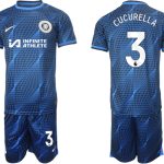 Billiga Fotbollströjor Herr Chelsea Bortatröja 2023-24 Kortärmad + Korta byxor Marc Cucurella 3