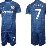 Billiga Fotbollströjor Herr Chelsea Bortatröja 2023-24 Kortärmad + Korta byxor Raheem Sterling 7