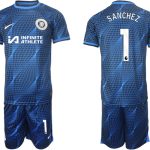 Billiga Fotbollströjor Herr Chelsea Bortatröja 2023-24 Kortärmad + Korta byxor Robert Sanchez 1