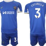 Billiga Fotbollströjor Herr Chelsea Hemmatröja 2023-24 Kortärmad + Korta byxor Marc Cucurella 3