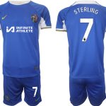 Billiga Fotbollströjor Herr Chelsea Hemmatröja 2023-24 Kortärmad + Korta byxor Raheem Sterling 7