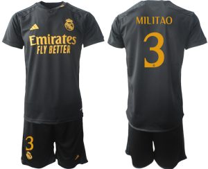 Billiga matchtröja Real Madrid Tredje Tröja Kortärmad shorts 2023-2024 Eder Militao 3