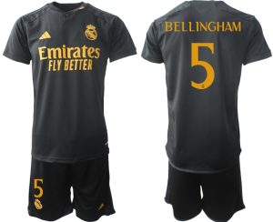 Billiga matchtröja Real Madrid Tredje Tröja Kortärmad shorts 2023-2024 Jude Bellingham 5
