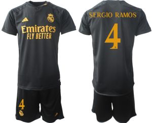 Billiga matchtröja Real Madrid Tredje Tröja Kortärmad shorts 2023-2024 Sergio Ramos 4