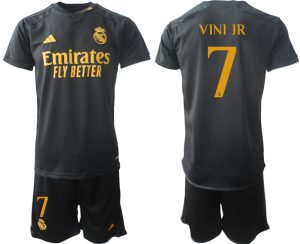 Billiga matchtröja Real Madrid Tredje Tröja Kortärmad shorts 2023-2024 Vinicius Junior 7
