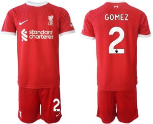 Joe Gomez #2 Billiga Fotbollströjor Herr Liverpool FC Hemmatröja Kortärmad + Korta byxor 2023 2024