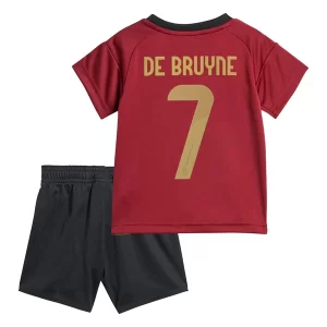 Köpa Matchställ för Barn Belgien Hemmaställ EM 2024 Kortärmad med tryck De Bruyne 7
