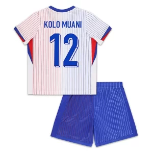 fotbollskläder till baby Frankrike Borta tröja EM 2024 med tryck Kolo Muani 12
