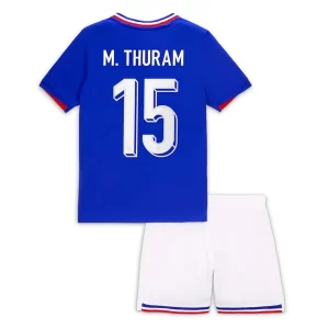 Fotbollsställ Barn Frankrike Landslagströja EM 2024 online M.Thuram 15
