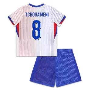 Fotbollskläder till baby Frankrike Borta tröja EM 2024 med namn Tchouaméni 8
