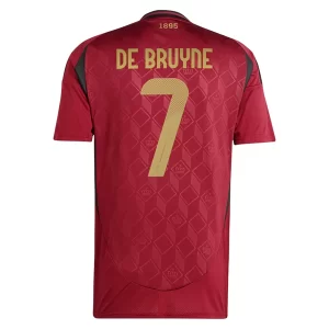 Köpa Matchställ för män Belgien Hemmaställ EM 2024 Kortärmad med tryck De Bruyne 7