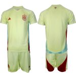 Billiga Fotbollströjor Spanien Bortaställ EM 2024 fotbollströja set för Herr